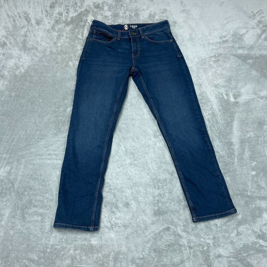 Izod Saltwater Comfort Stretch Mens Straight Jeans Size 30×29 Blue a0591