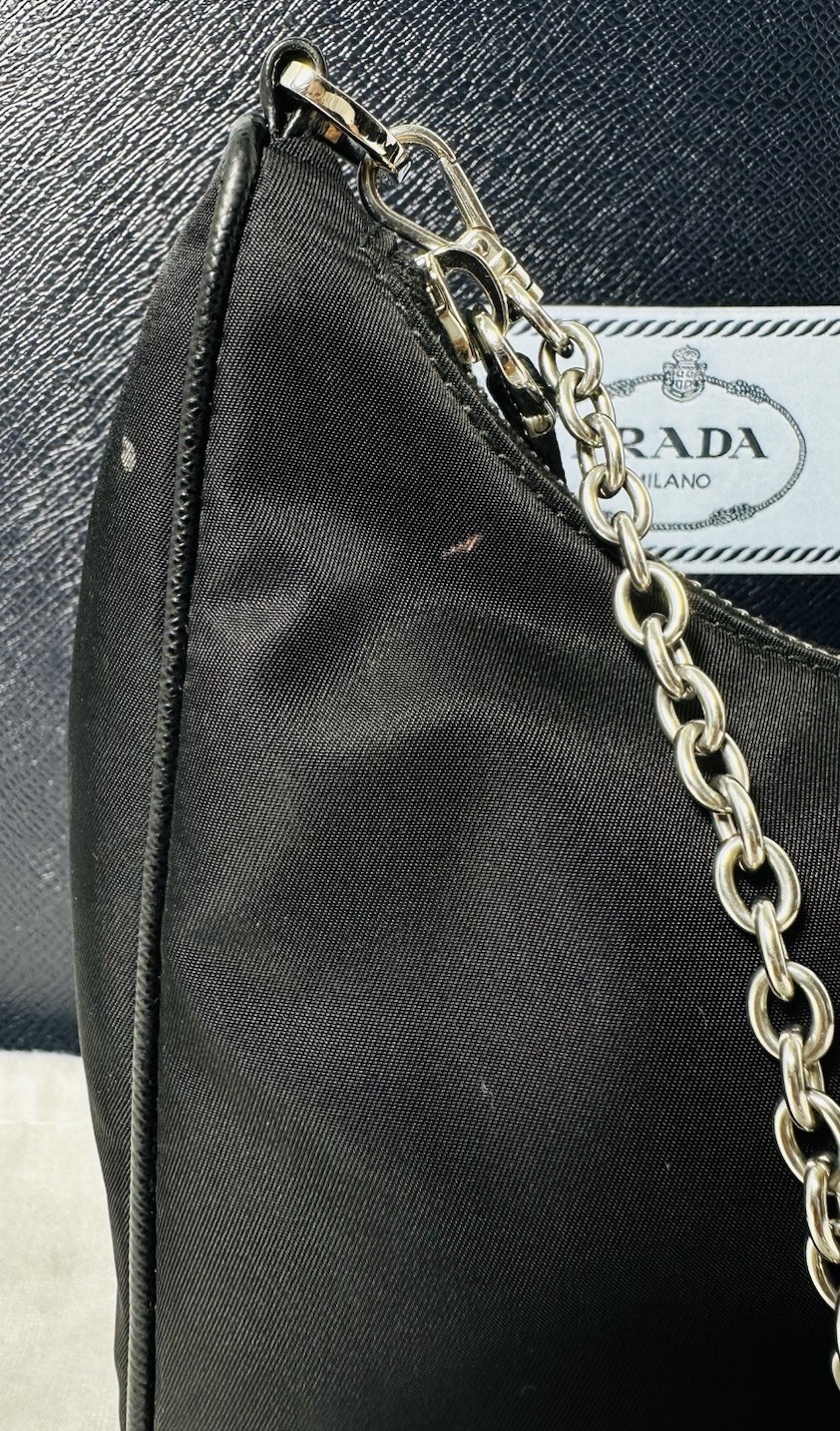 Authentic PRADA RE-Edition 2005 Shoulder Bag Black Nylon