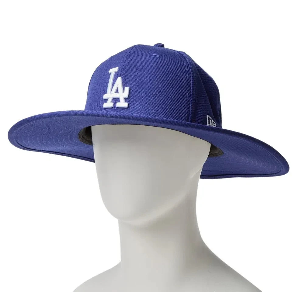 New Era Fitted Long Brim Hat MLB Los Angeles Dodgers Dark Royal Unisex 14667674