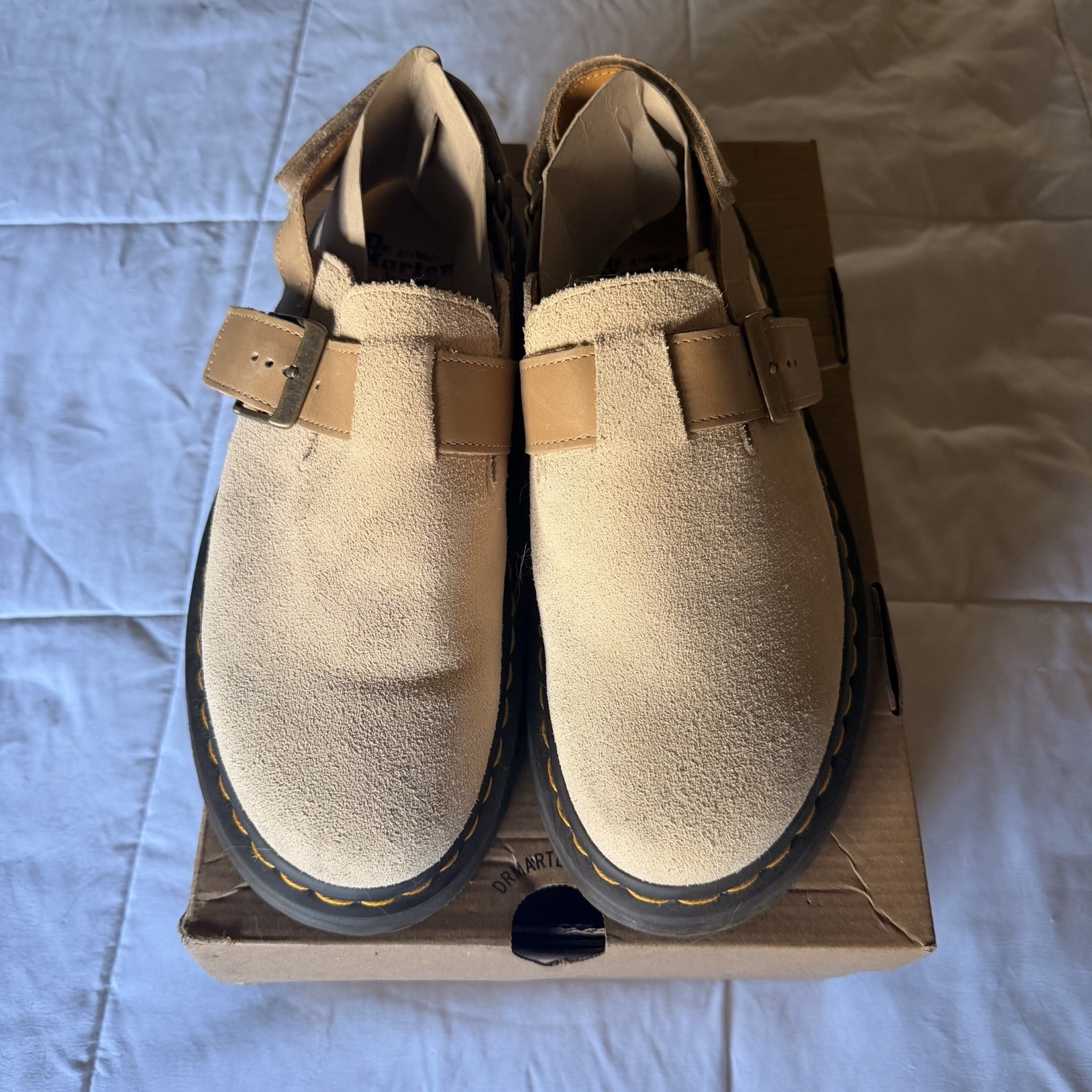 Dr. Martens Jorge II Suede Buckle Clog Beige Men’s US 9 EU 42 UK 8