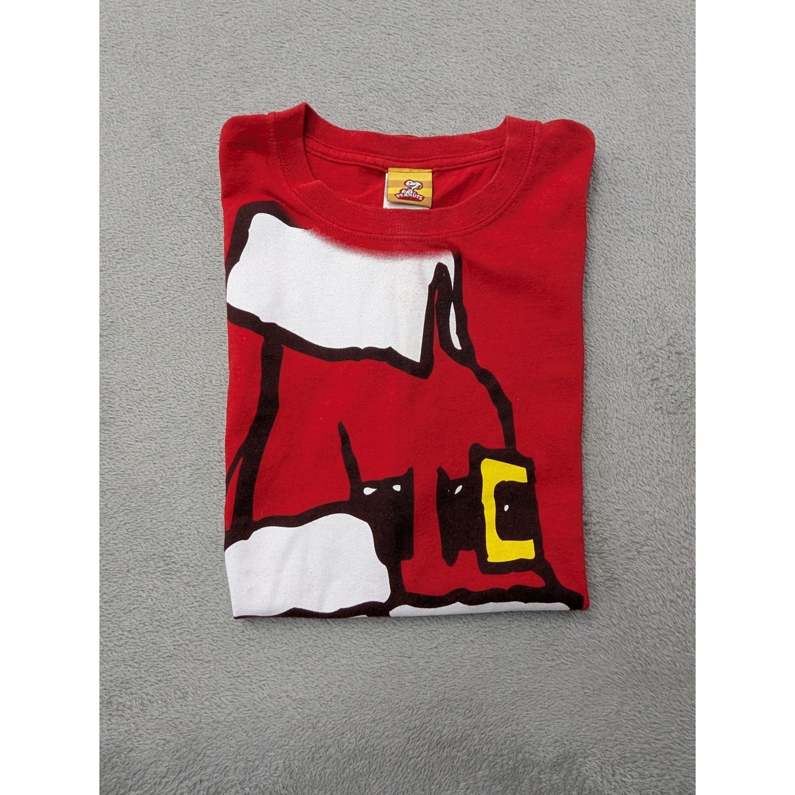 Peanuts Joe Cool Santa Snoopy Red Graphic T Shirt Men’s Size L Cotton
