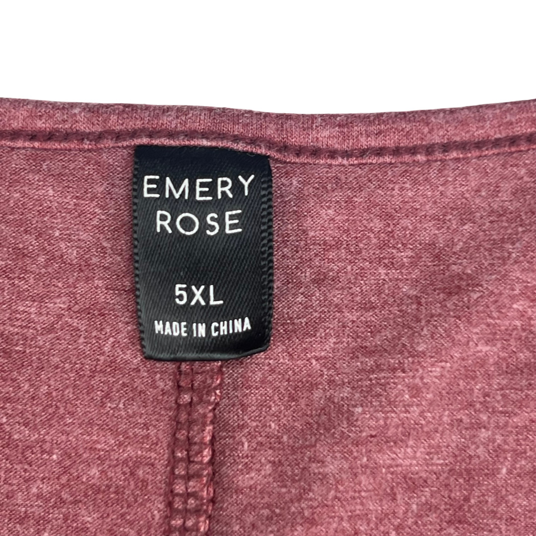 Emery Rose Blouse 5X Red Batwing Dolman Sleeve Top Relaxed Fit Minimalist Casual