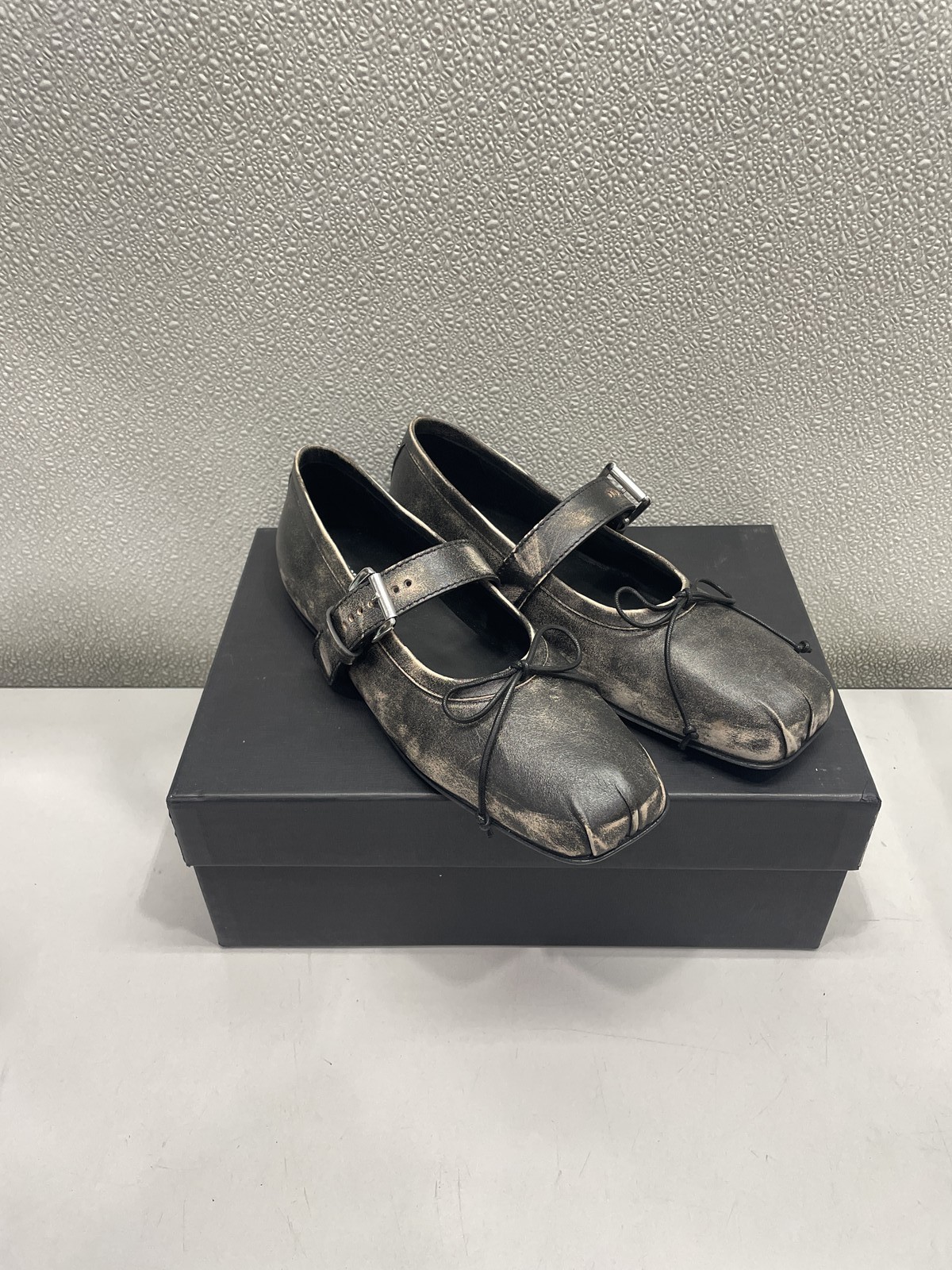 Ann Demeulemeester Zoey Ballerinas Pleated Square Toe Flat Women’s US 8