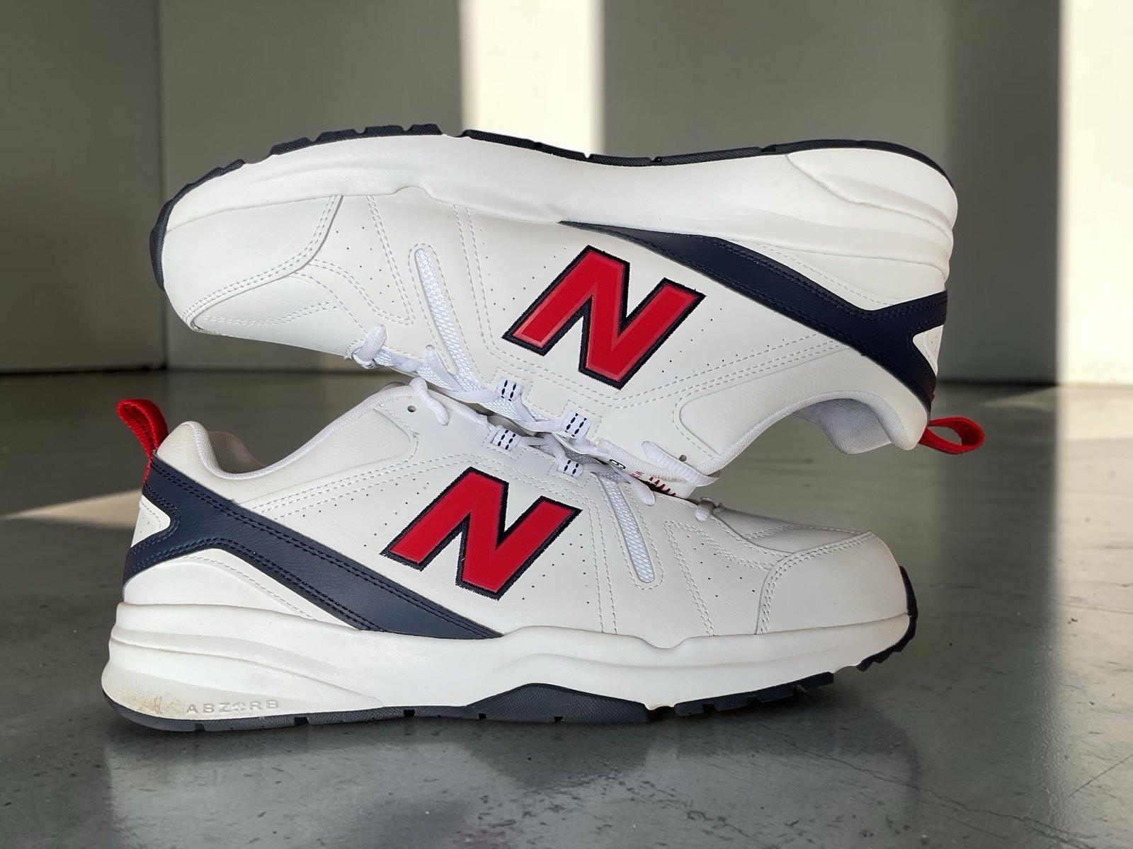 New Balance 608 MX608HR5 Men’s Size 15 White Red Navy Training Walking Shoes