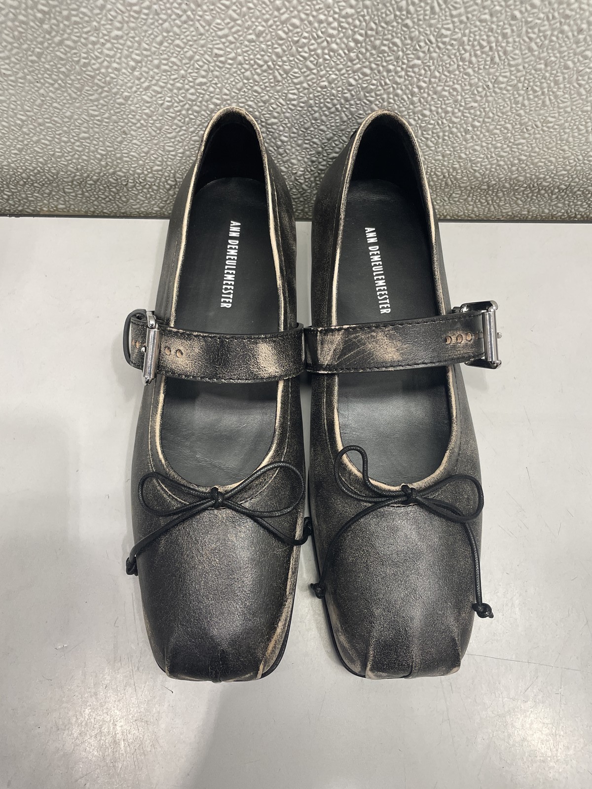 Ann Demeulemeester Zoey Ballerinas Pleated Square Toe Flat Women’s US 8