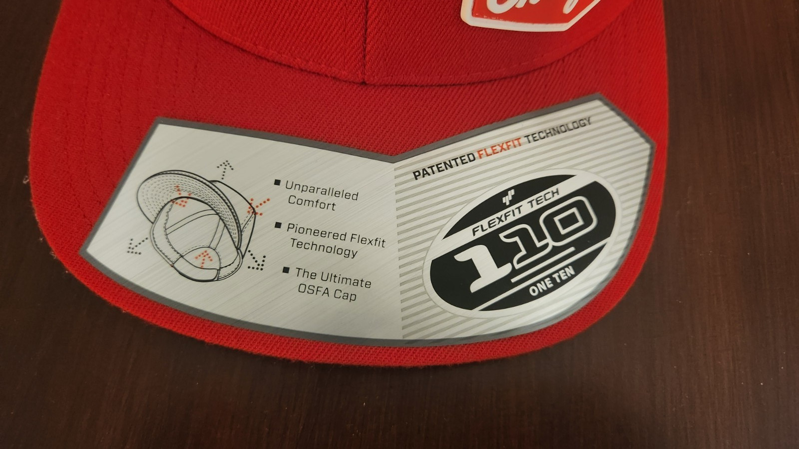 Hat FlexFit Tech 110 One Ten Flat Bill One Size Red Ensignal Snapback Cap