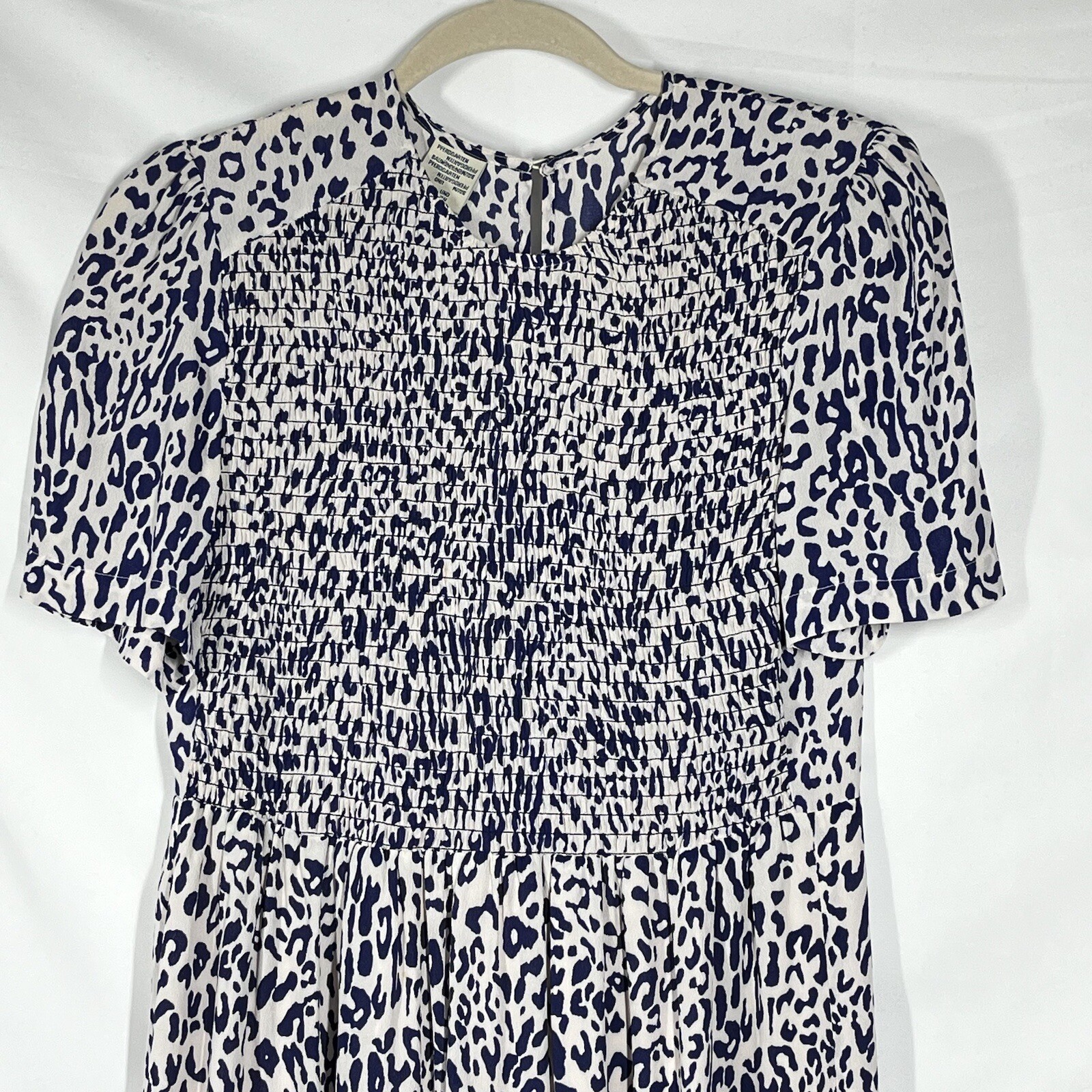 Baum Und Pferdgarten Silk Blend Maxi Dress EU36 US4 Smocked Leopard Cottage Core