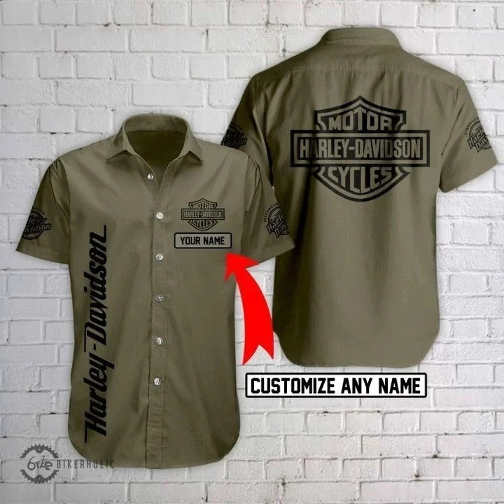 Personalized Harley Motor Racing Davidson Casual Button Down Shirt Unisex Adults