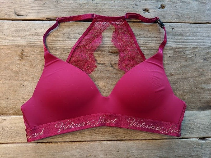 Victoria’s Secret Deep Berry Lace 32DD T-Shirt Lightly Lined Wireless Bra VS