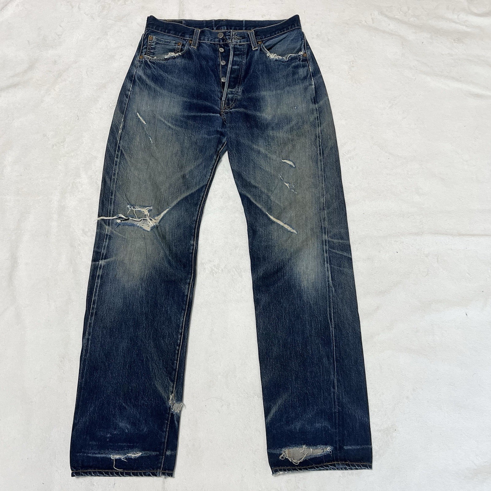 Levi’s 501XX 555 Valencia USA Big E Selvedge Jeans W33 L36 Distressed Boro