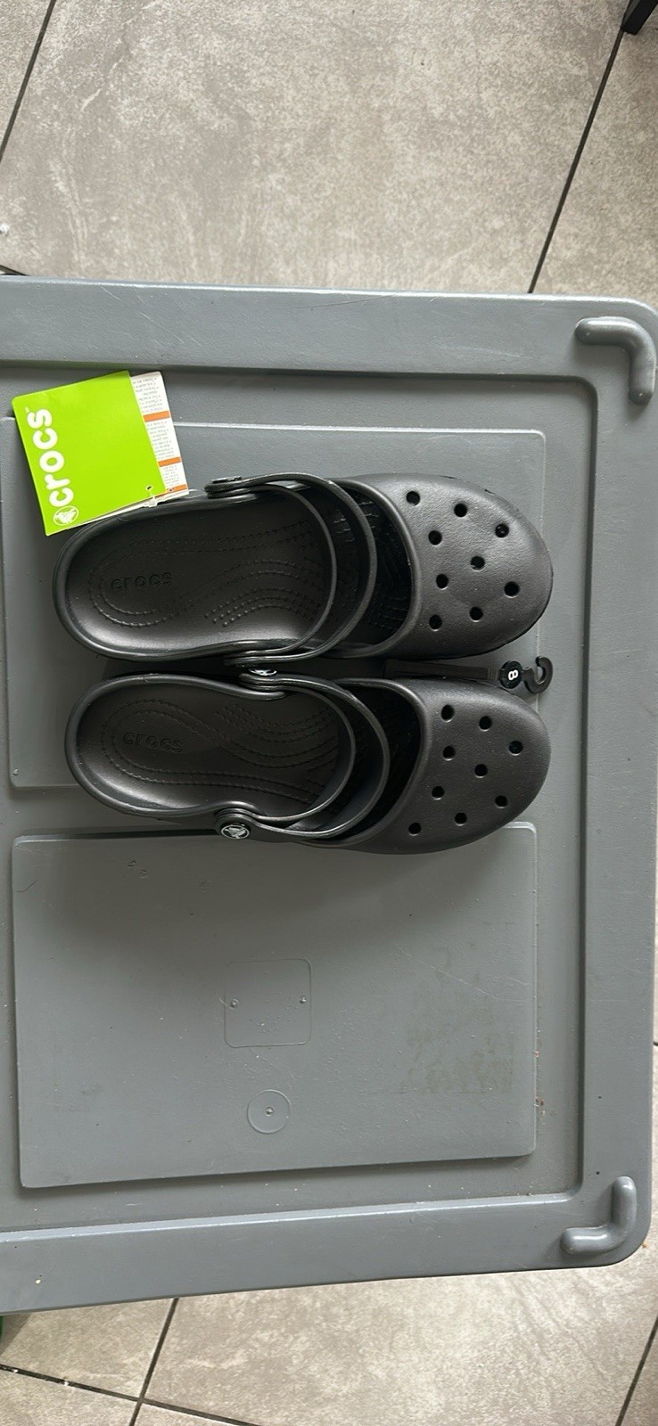 Crocs Women’s Black Classic Clog Sandals US 8 Rubber Slip-On Logo