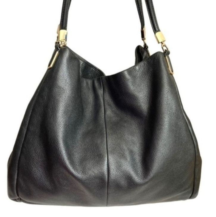 Coach Black Leather Phoebe Triple Compartment Bag