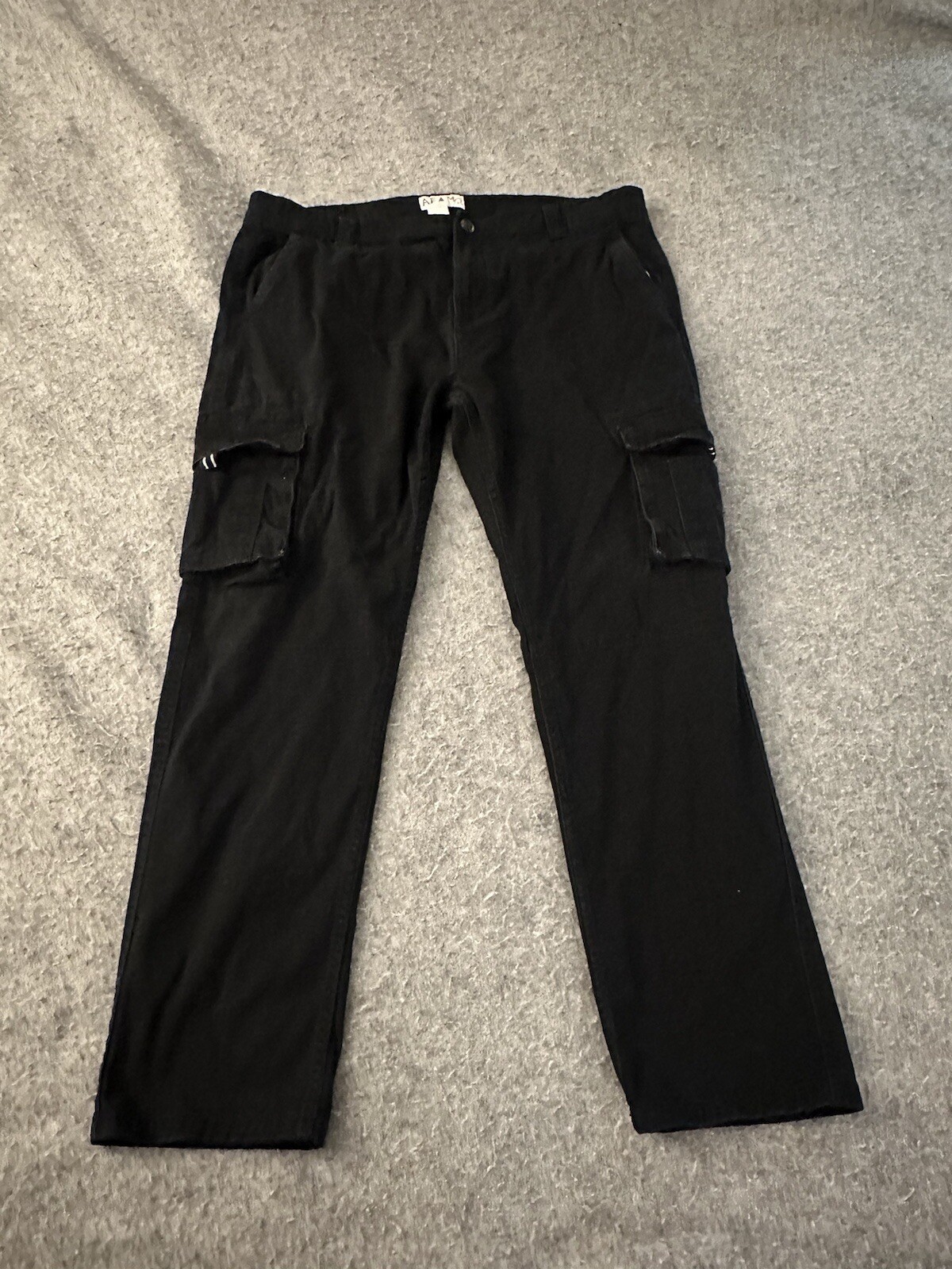 Cargo Pants Men 40×32 Black Straight Leg Outdoors Workwear Pockets Flat Front