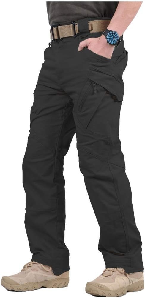 Men Cargo Pants Soldier Straight-fit Tactical Work Combat Trousers Outdoor AA