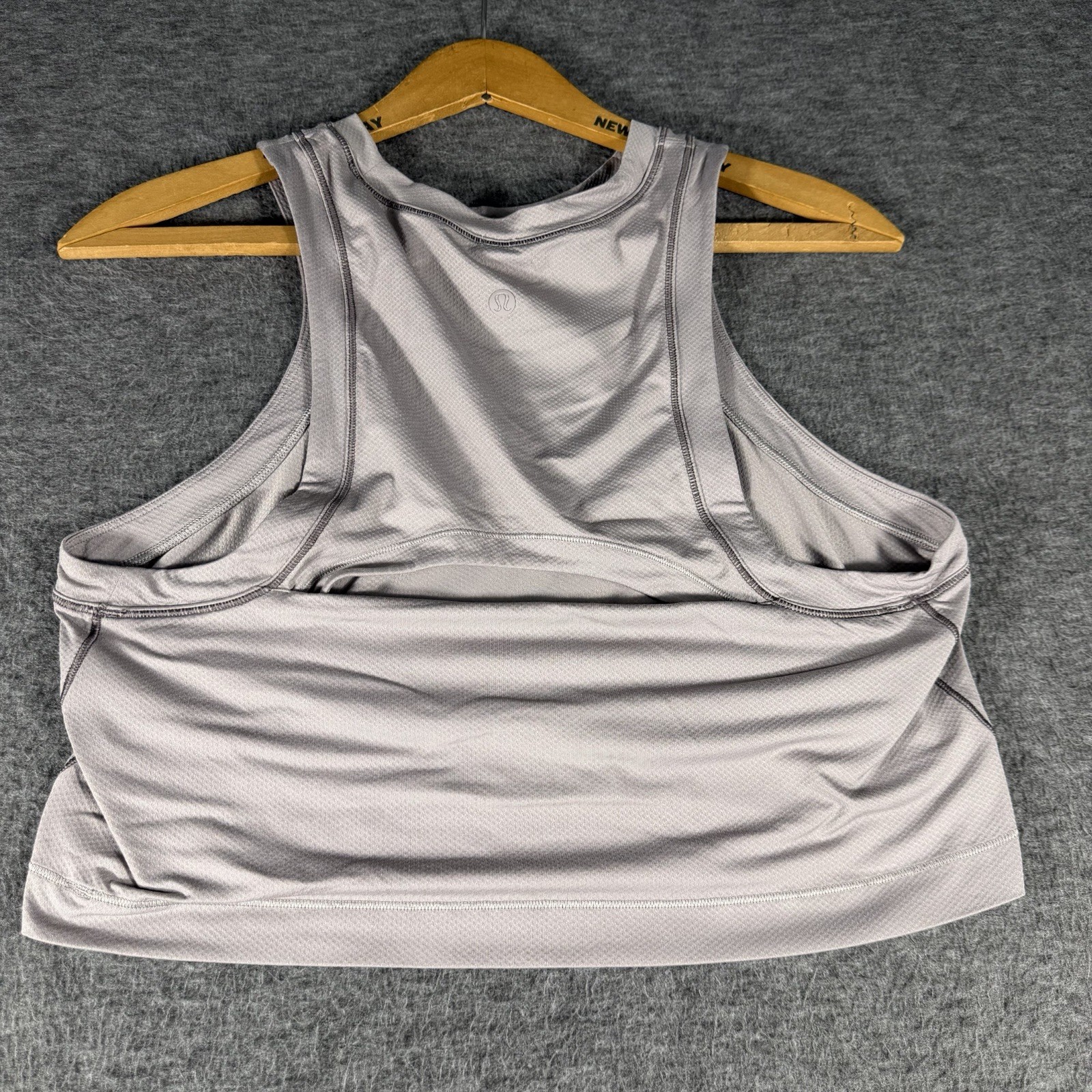 Lululemon Open-Back Cropped Train Tank Gray Workout Gym Running Size 8 See Pics