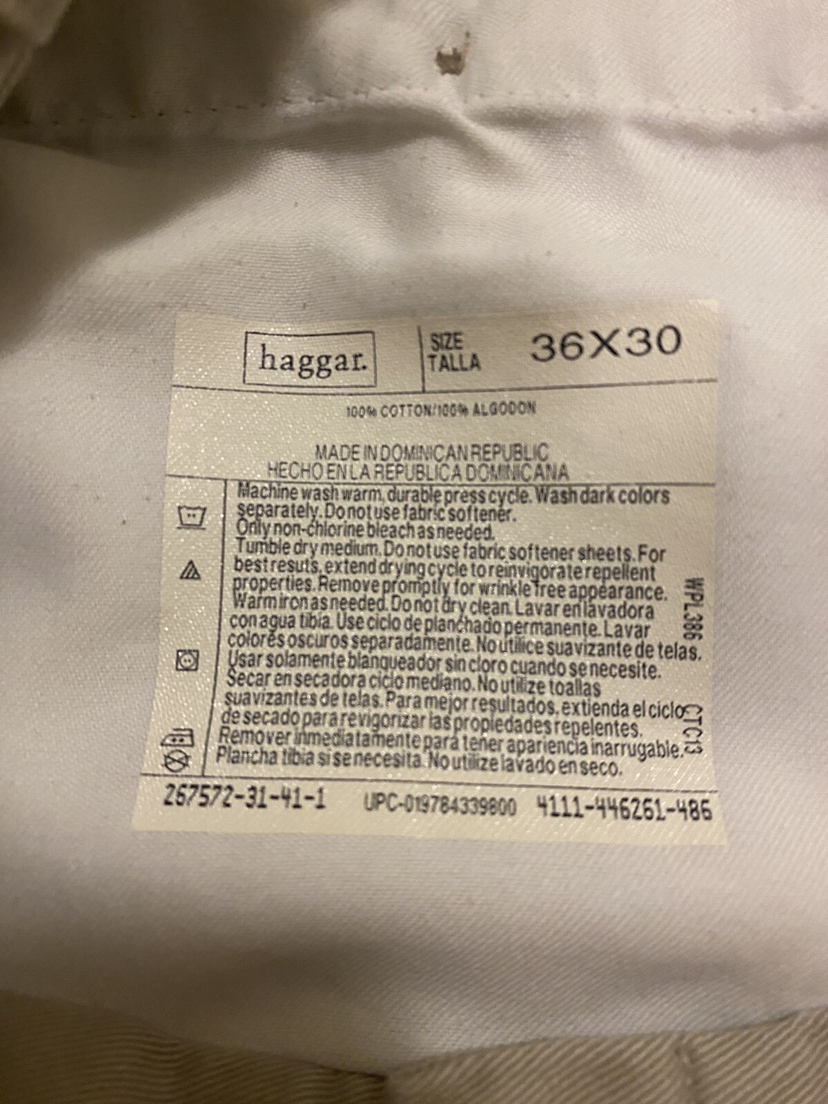 Haggar Dress Pants – Light Khaki – WPL 386 – 36×30 – 100% Cotton – Gently Used