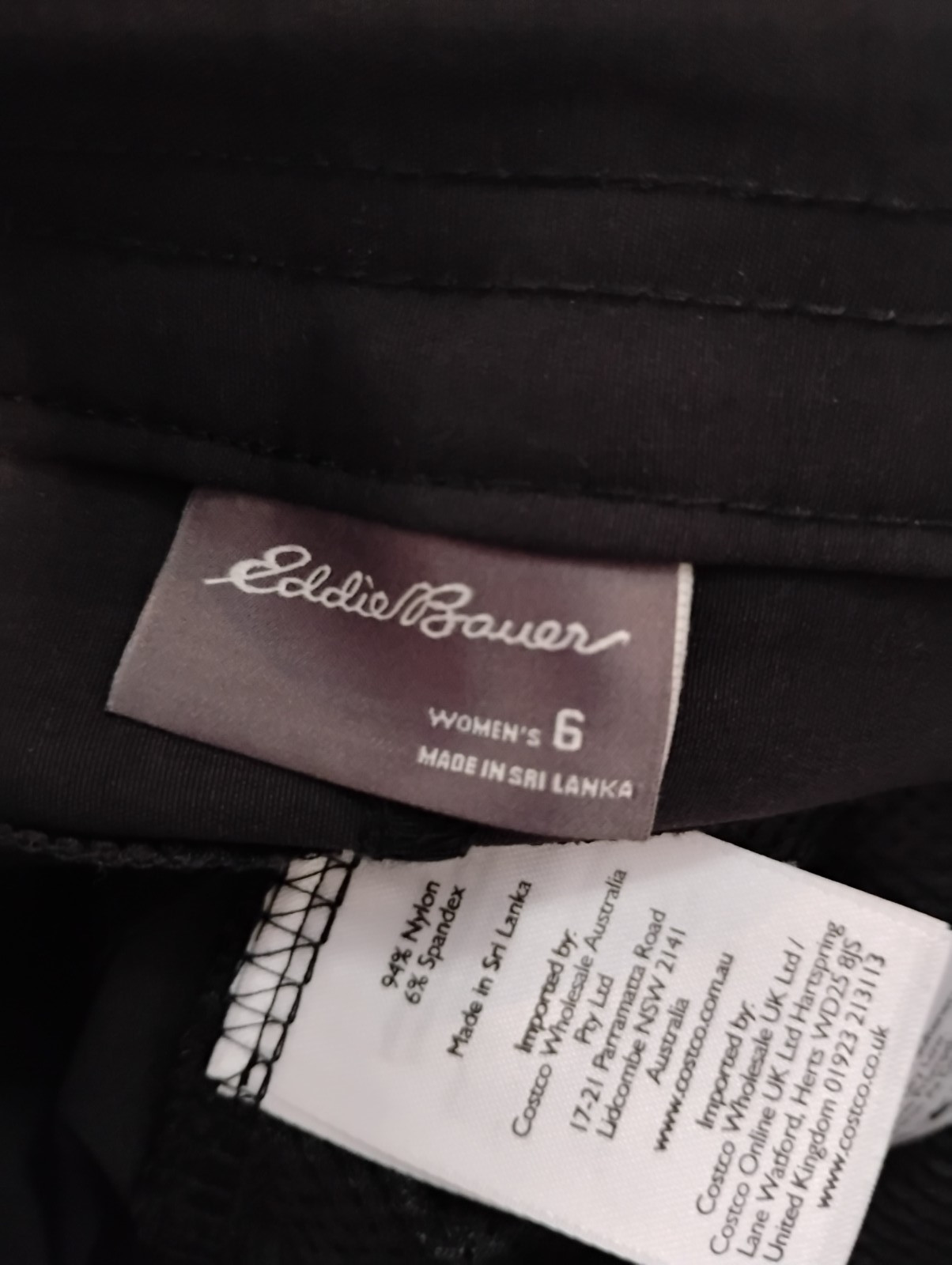 NWT Eddie Bauer Women’s Rainier Capri pants hiking Black Size 6
