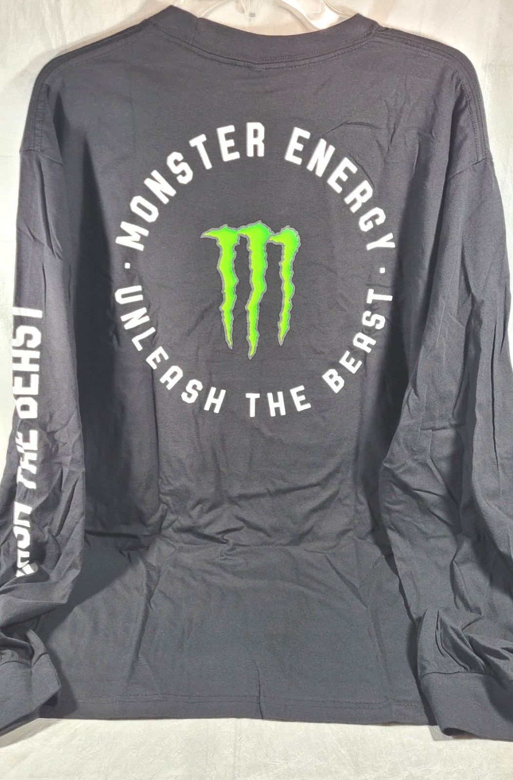 Monster Energy Drink Men’s Unleash the Beast Long Sleeve T-Shirt – Black – 2XL