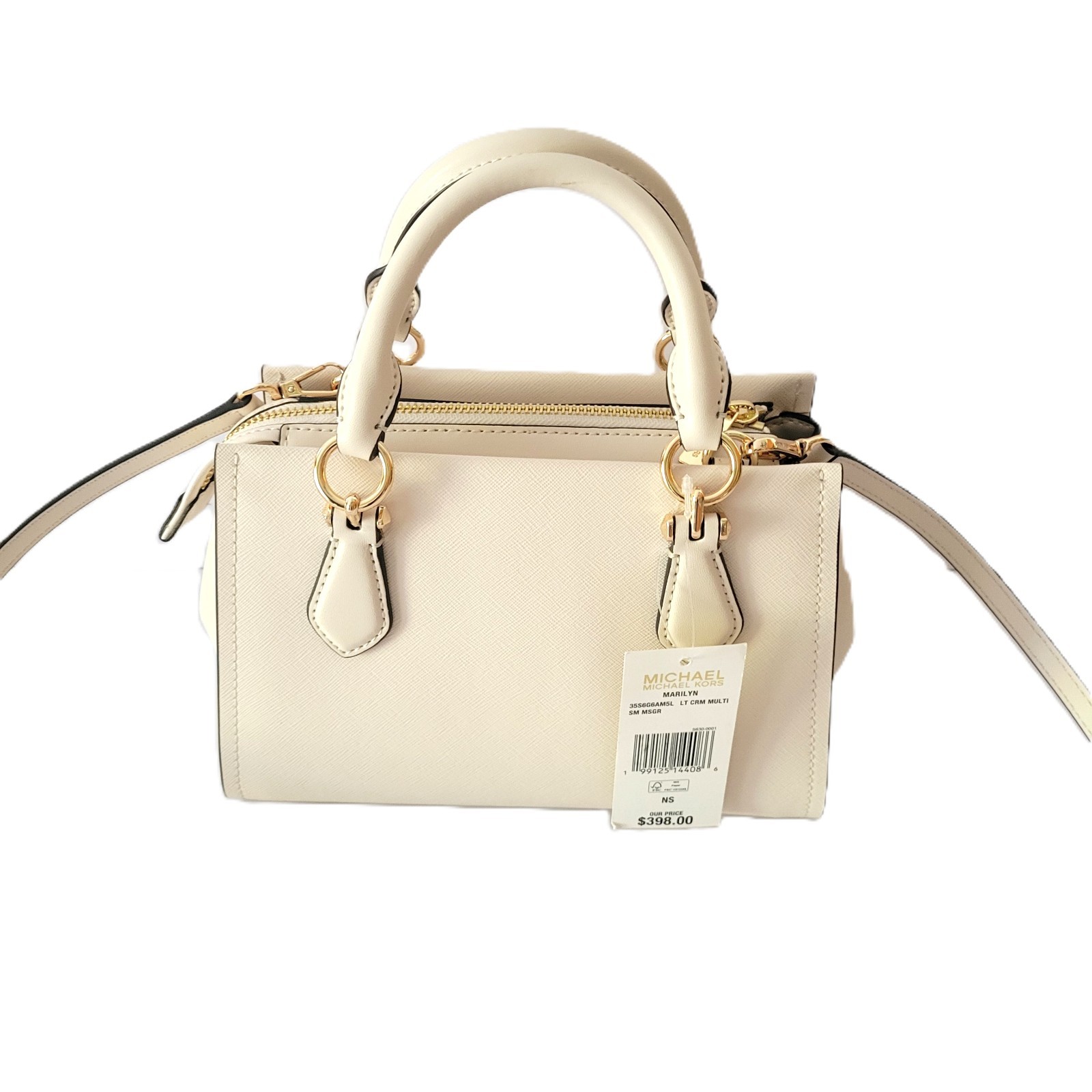 Michael Kors Marilyn Small Messenger Satchel Handbag Light Cream Multi Floral