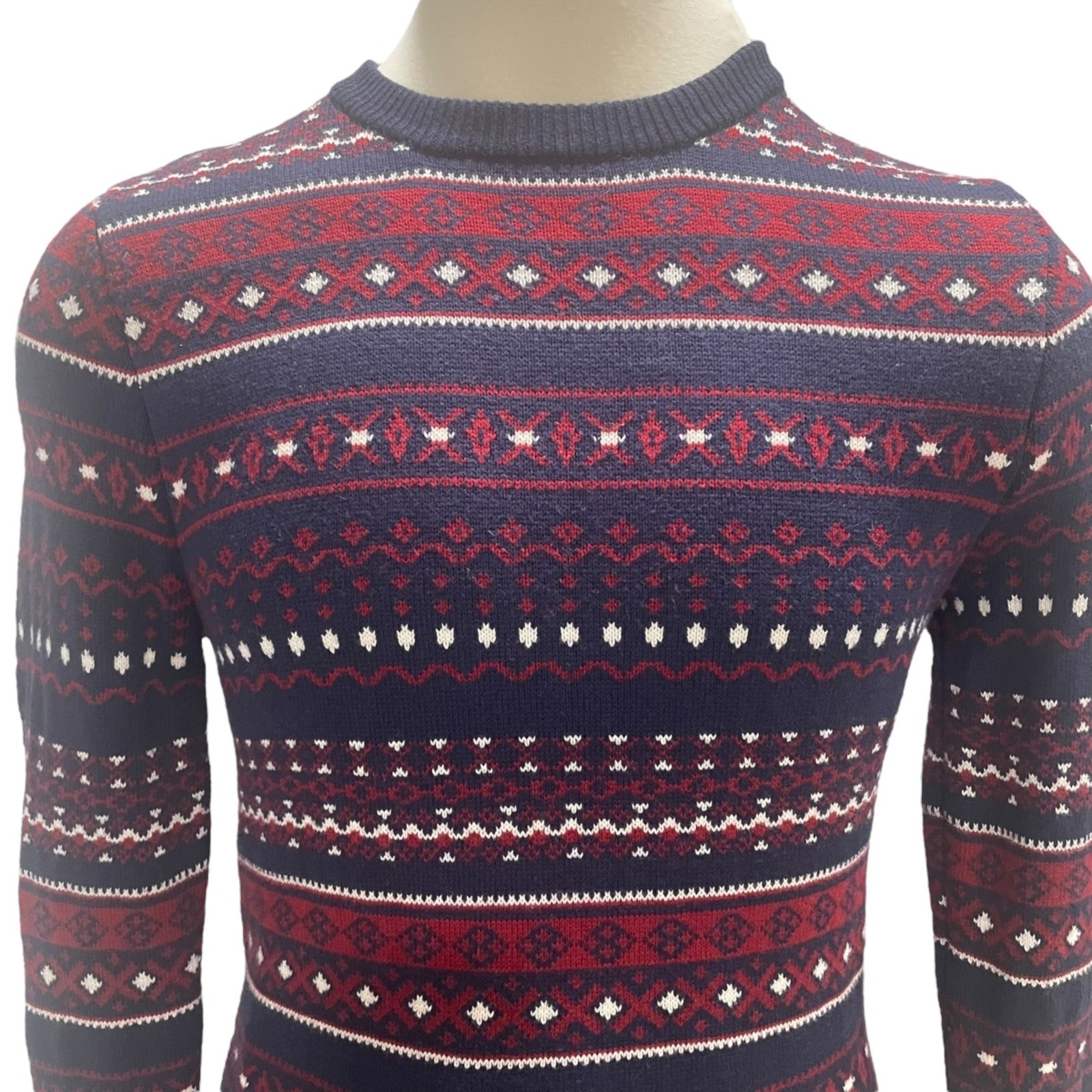 Merona Fair Isle Sweater Holiday Cottagecore Soft Grunge Y2K Preppy Navy M