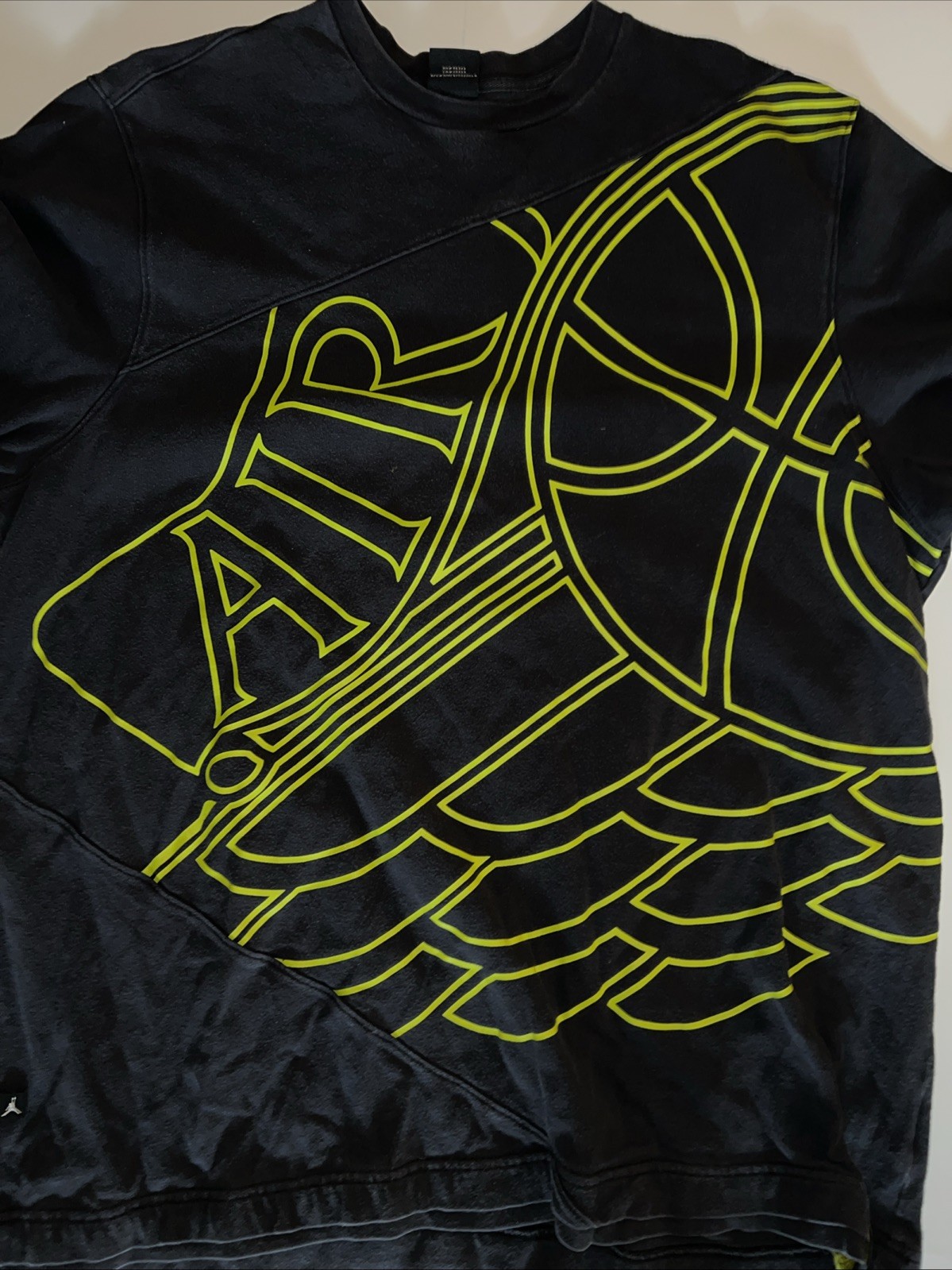 Air Jordan 1 Neon And Black T-Shirt Basketball Print size XXXL 3x Brand