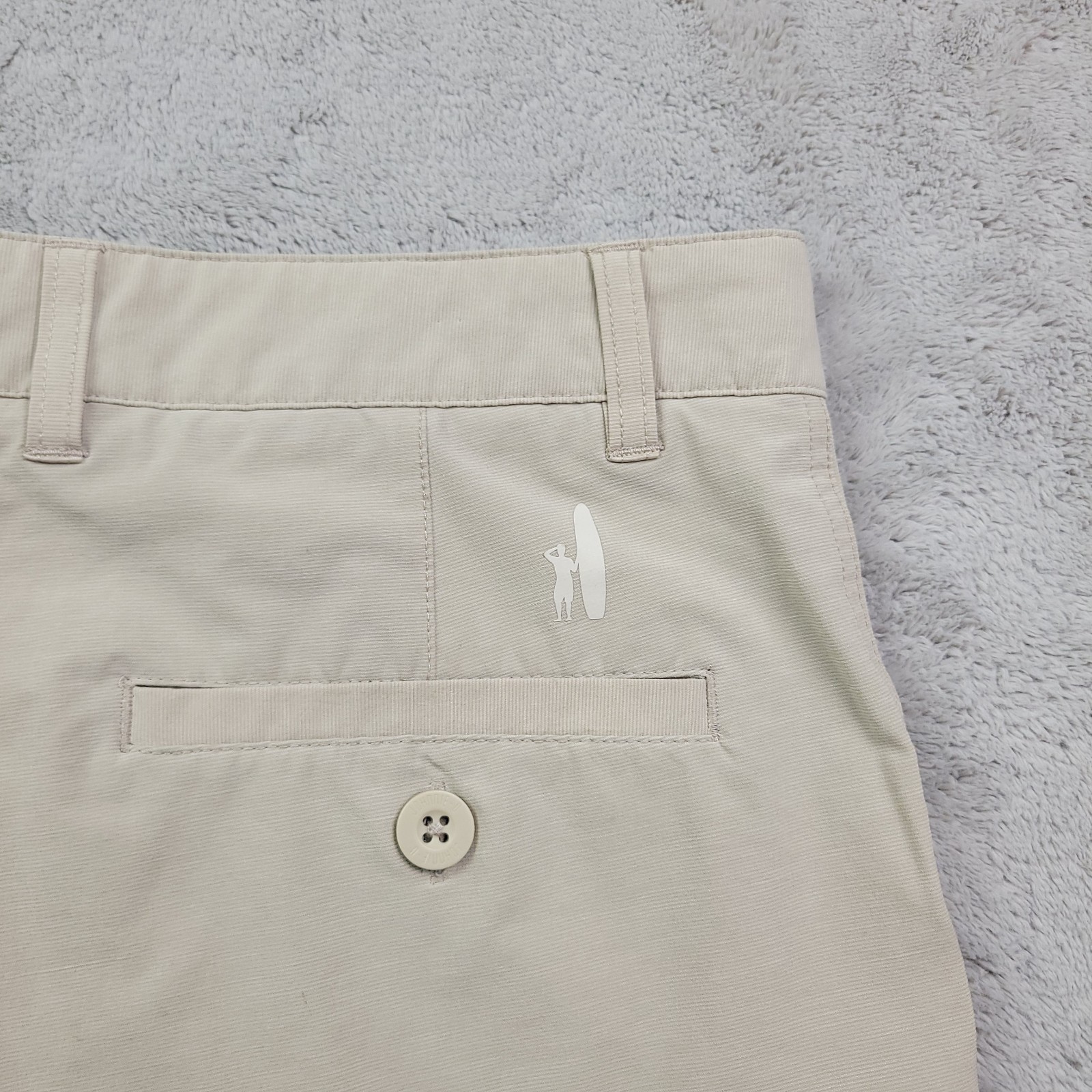 Johnnie O Prep Formance Shorts Mens 32 Beige Chino 9″ Stretch Pockets Wyatt
