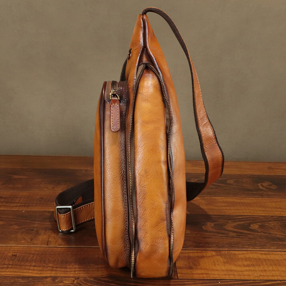 Genuine Leather Sling Bag for Women Men Sling Backpack Purses Crossbody Bag