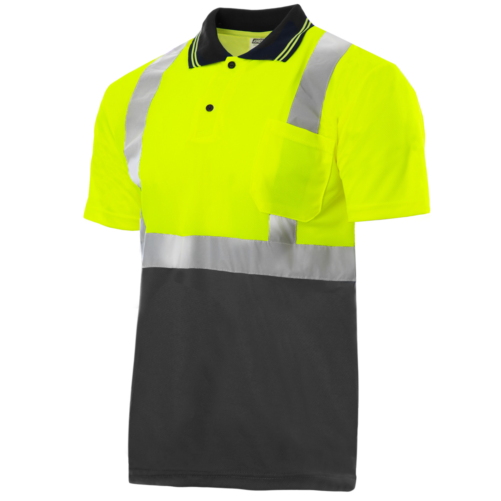 5 Pack NEW JORESTECH ANSI/ISEA Class 2 Safety Reflective Quick-Dry Polo Shirts