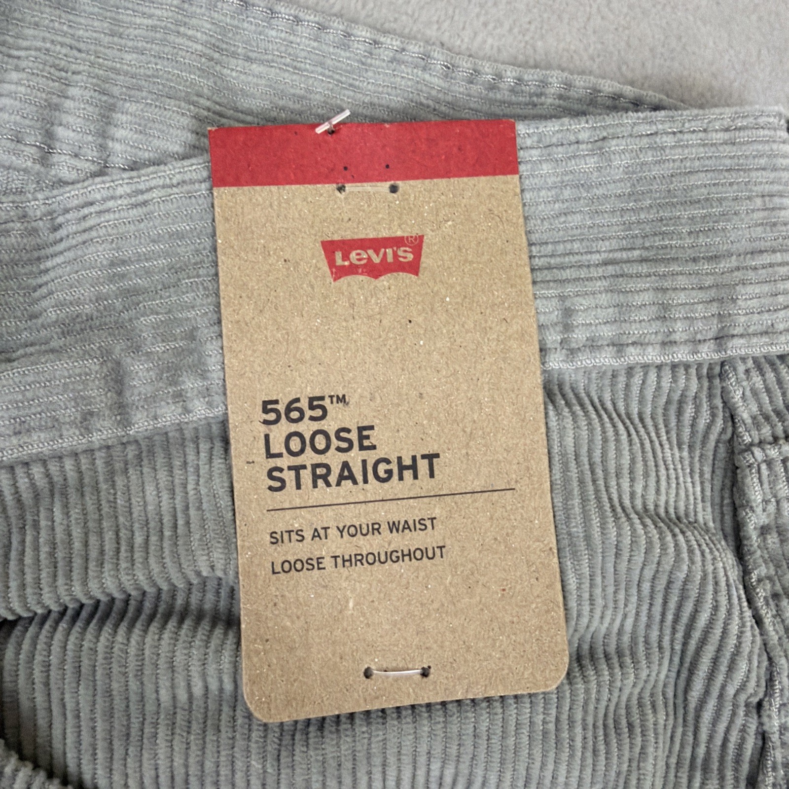 Levi’s 565 Loose Straight Corduroy Jeans Men’s Size 33×30 Gray Y2k Cotton