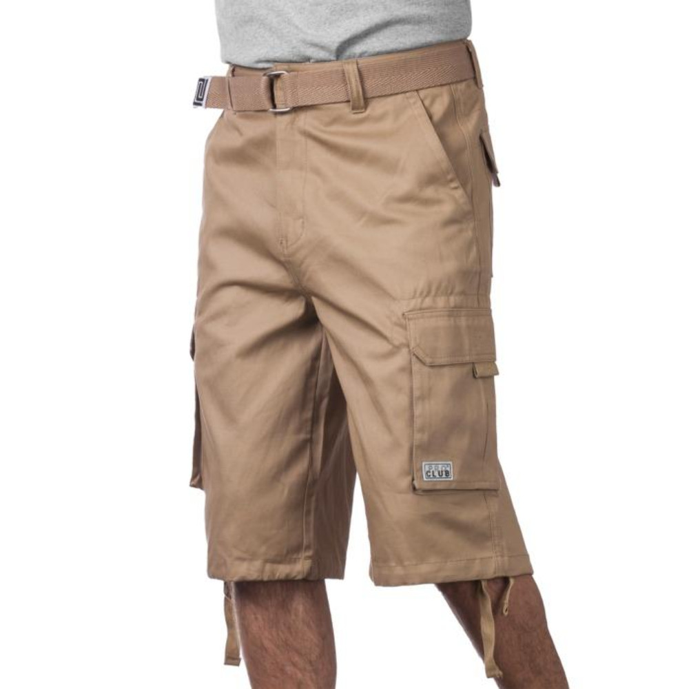 Pro Club Men’s Cotton Twill Cargo Shorts With Belt
