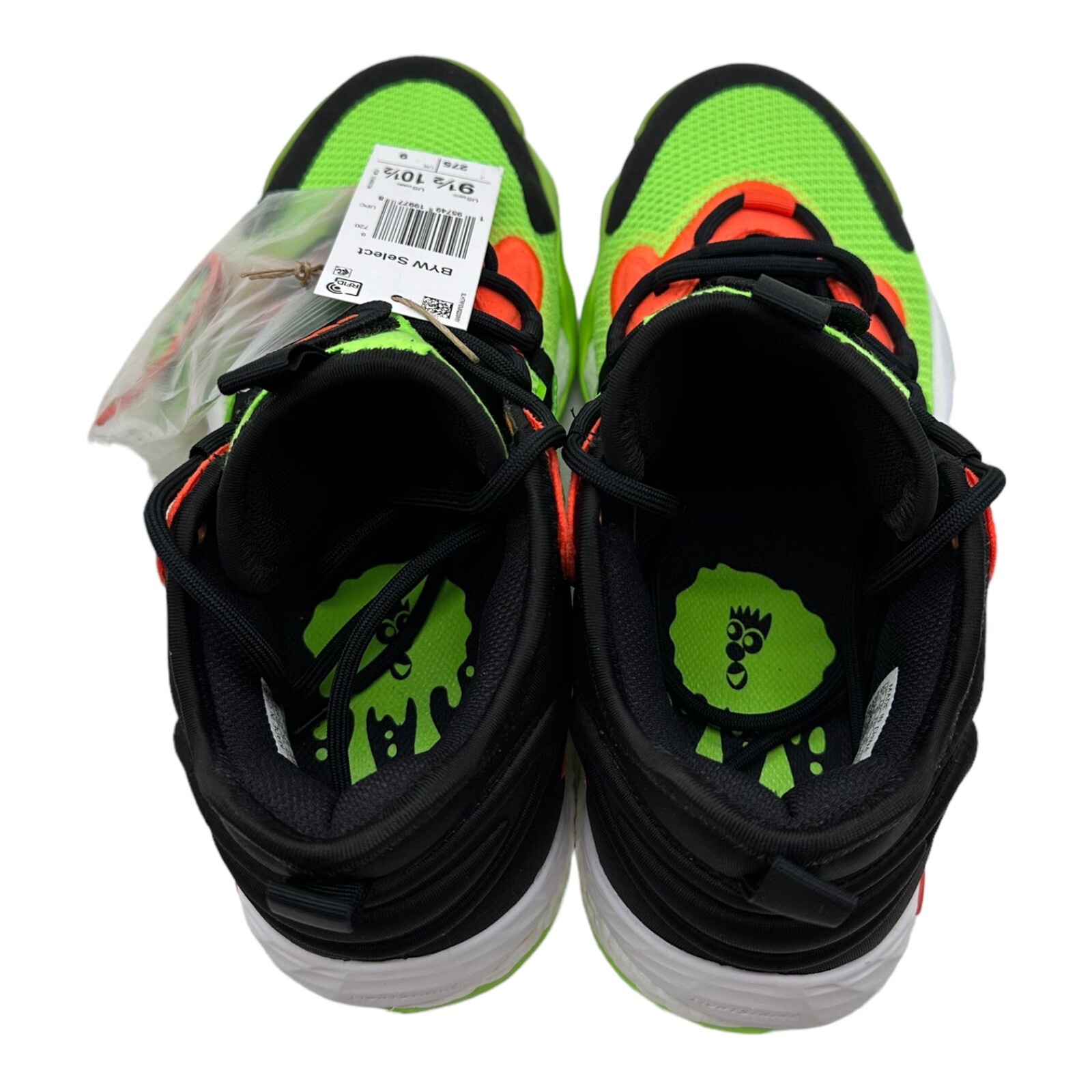 Adidas Boost BYW Select Shoes Solar Green Orange Basketball Sneakers NEW Sz 9.5