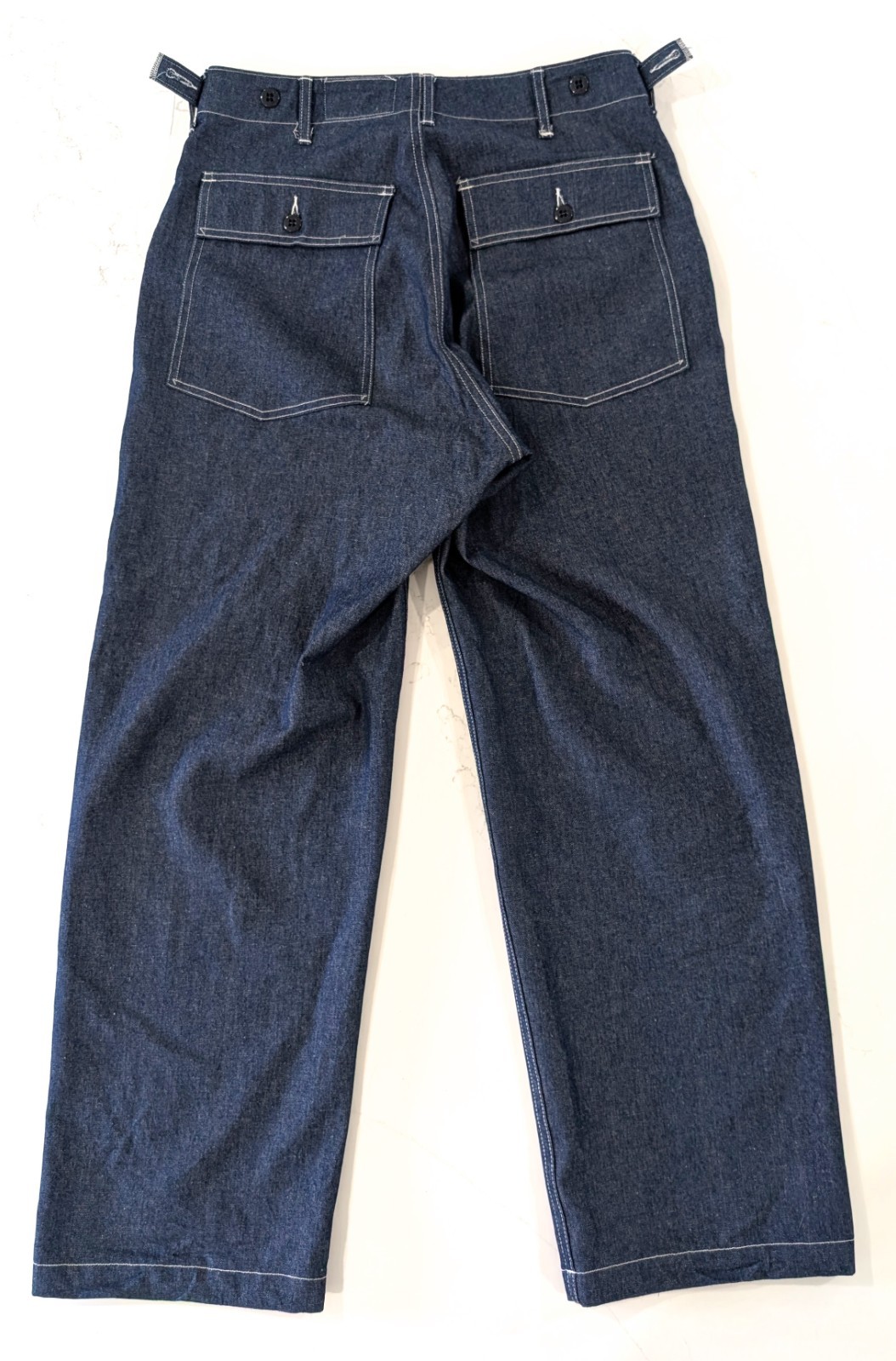 Engineered Garments Workaday Fatigue Pant XS Indigo 8oz Denim Tapered Cinch Blue