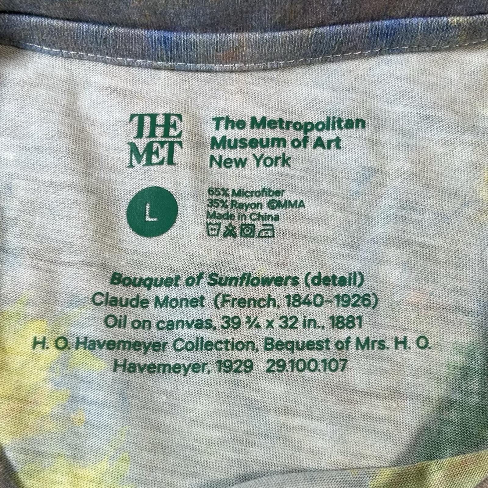 The Met Tshirt SzL Monet Sunflowers Metropolitan Museum Impressionist Art Boho