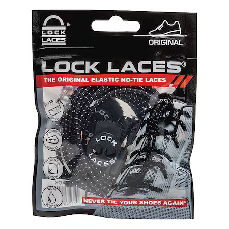 Lock Laces Blk48 Safety Shoe Laces, Black, 48″ L, Pr