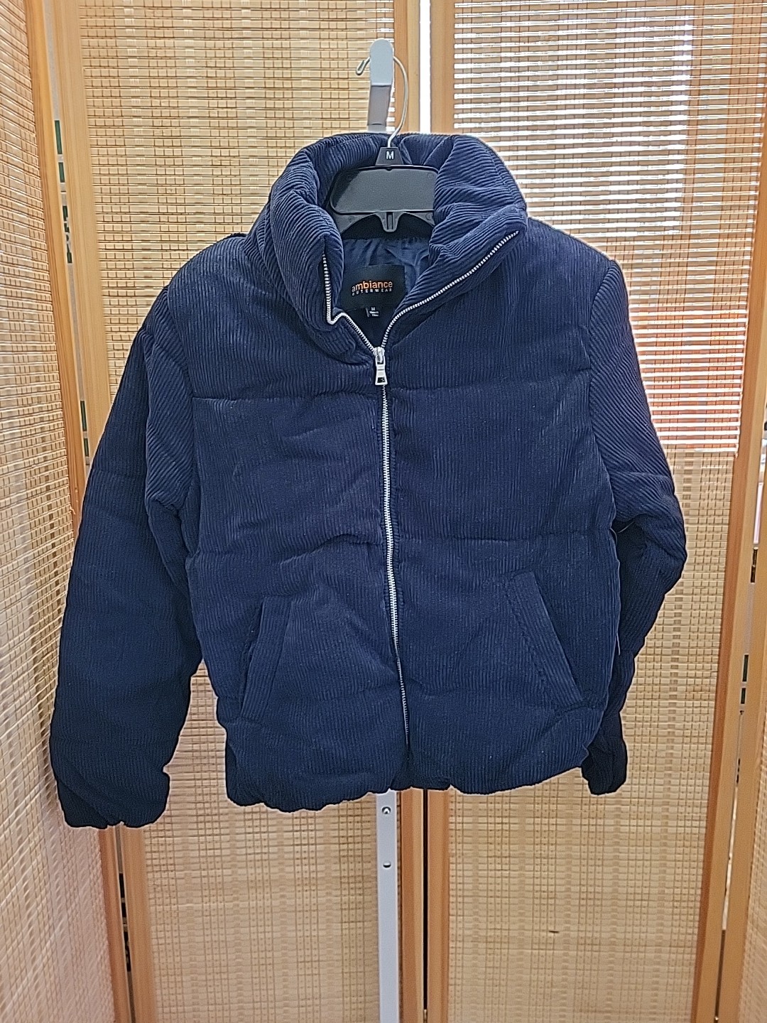 Ambiance Outerwear Jackets Womens Size Medium Blue Polyester Pockets Zipper