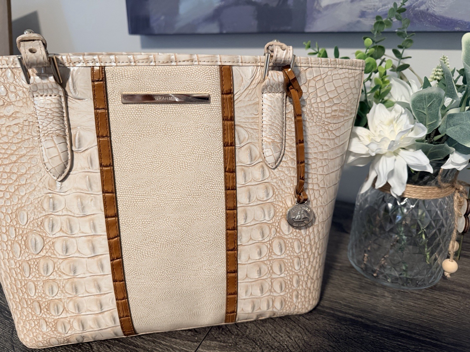 Brahmin Medium Asher Ivory Helm Melbourne