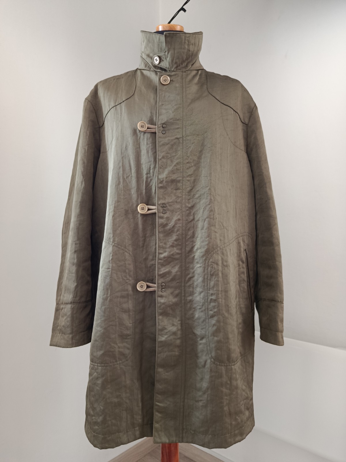 Calvin Klein Collection 2006 Italo Zucchelli Olive Technical Nylon Shell Coat 54