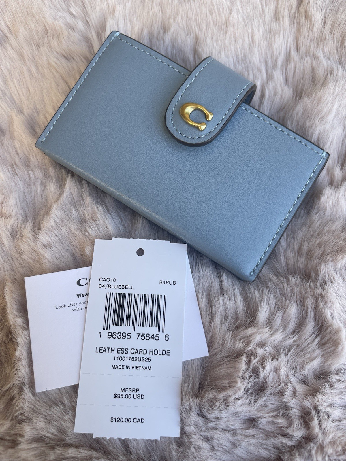 ❤️Coach Essential Multi Card Holder – CAO10 Bluebell Brass Calf Leather -NWT