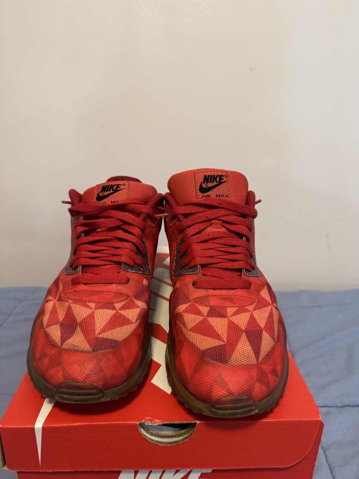 Nike Air Max 90 Ice Men’s Low Top Lace-Up Sneakers Gym Red 631748-600 2014