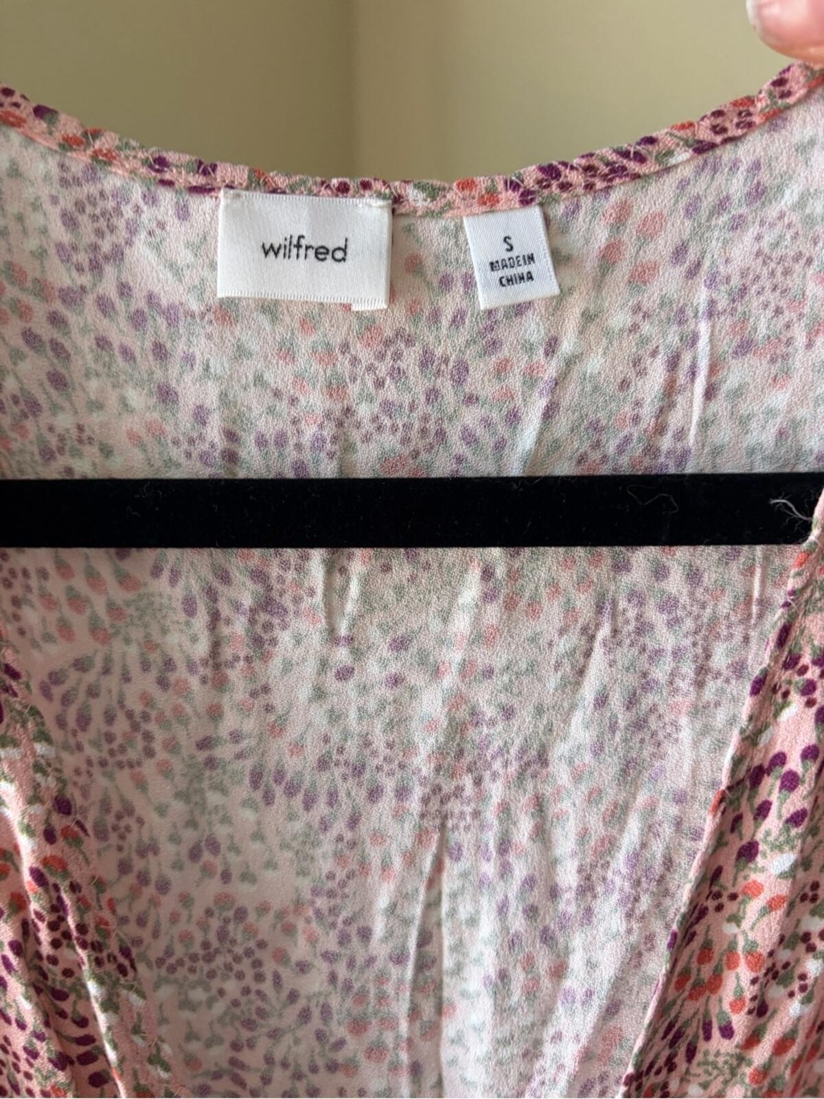 Wilfred Sleeveless V-Neck Floral Midi Dress in Dusty Rose Size Small New