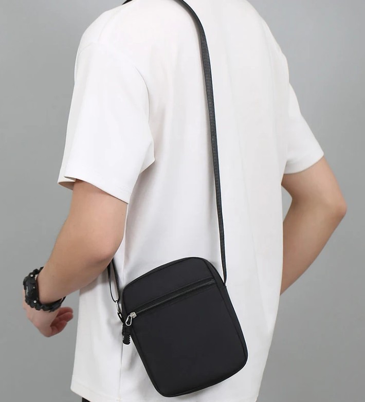 Simple Casual Mini Crossbody Bag Men Nylon Small Shoulder Bag For Men
