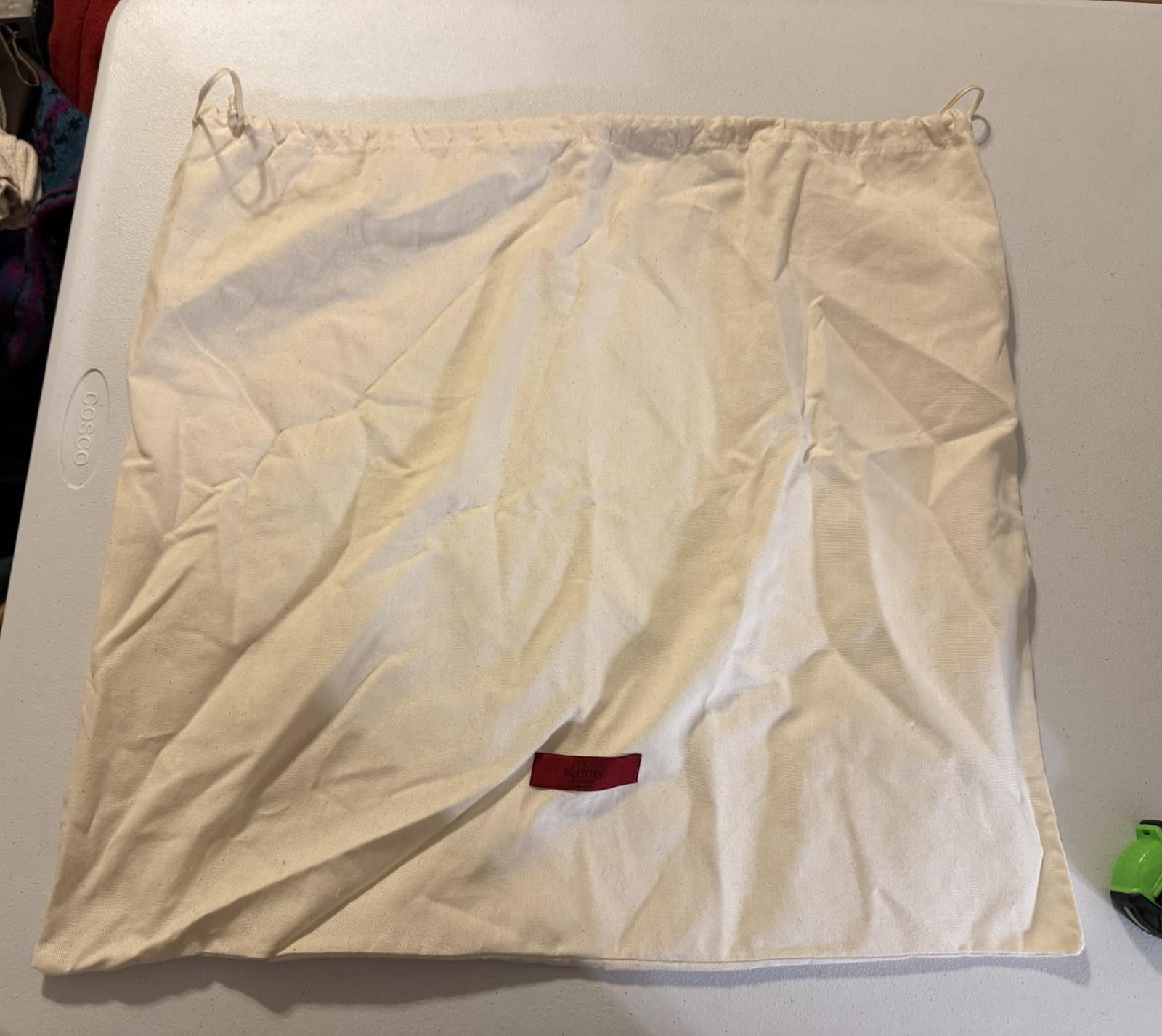 New Authentic VALENTINO 21” X 22” Cotton Canvas Dust Travel Storage Bag