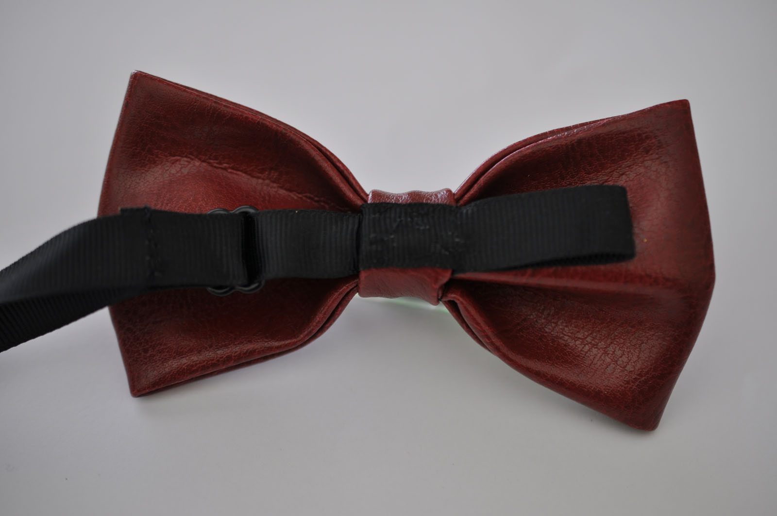 New Mens PVC Faux Leather Dark Red Shining Bow Tie Bowties Wedding Party