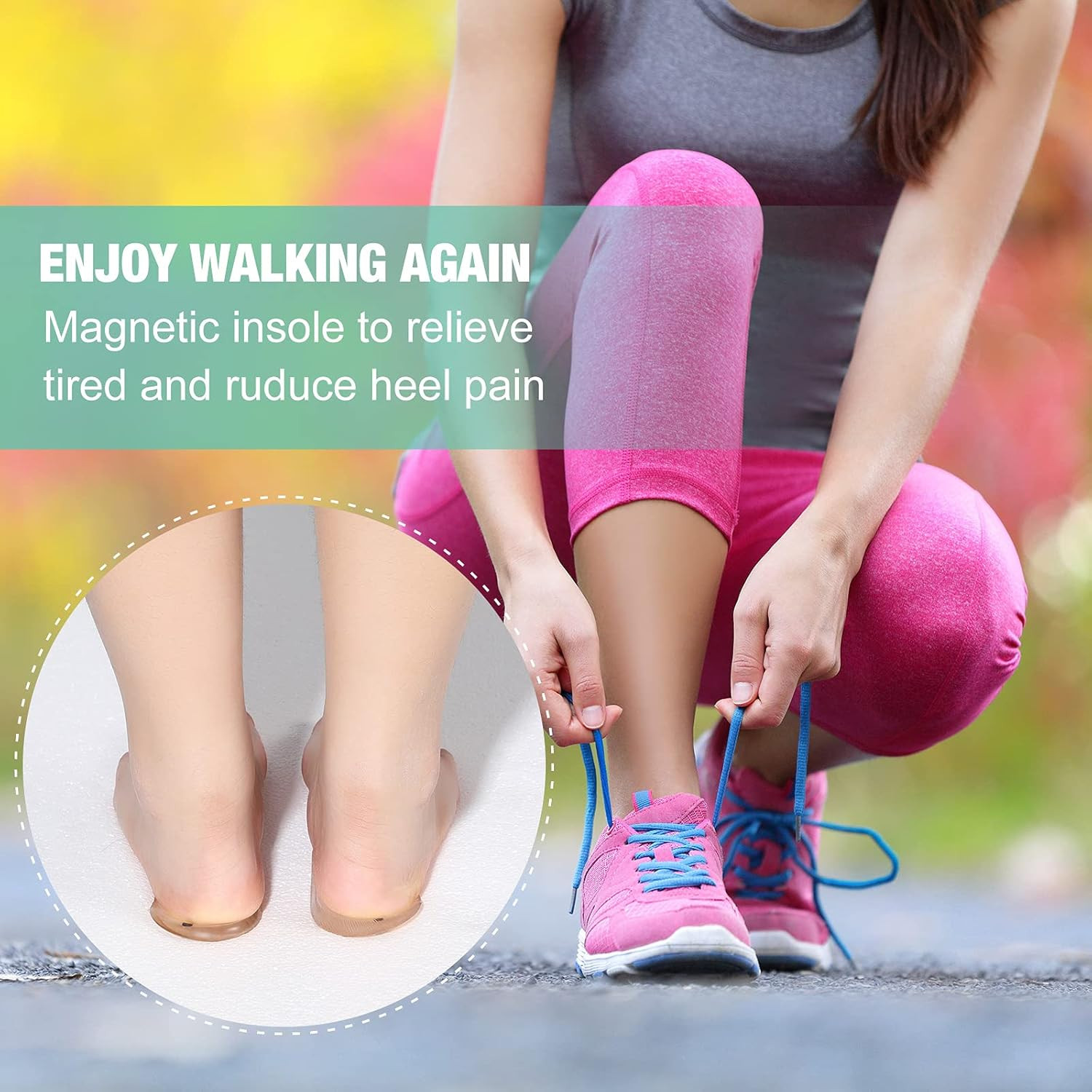 4 Pairs Medial Lateral Supination Wedge Insoles with Magnets Correcting Pronatio