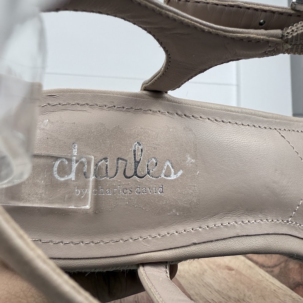 Charles by Charles David Shoes Womens Size 10M Beige Espadrille Wedge Sandals