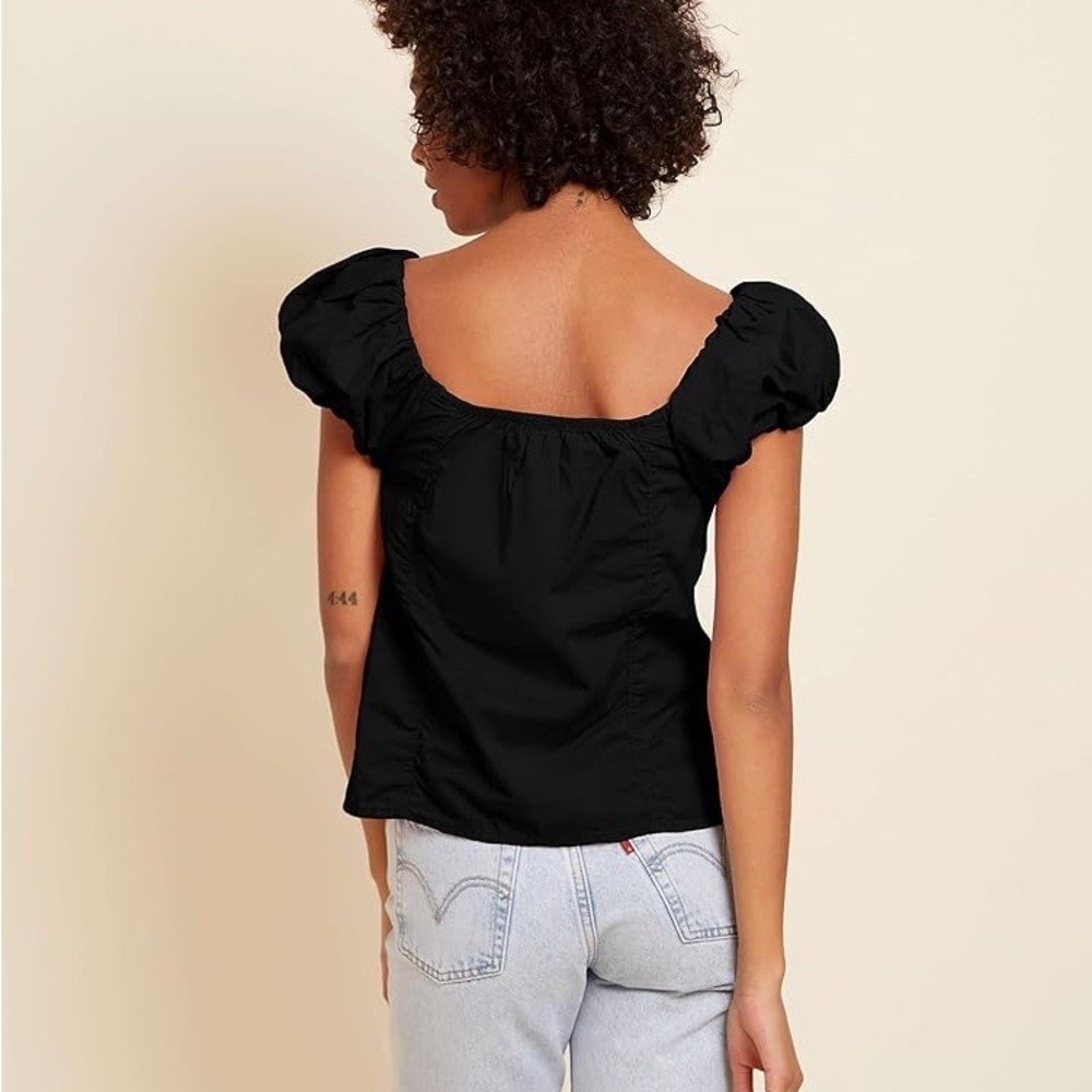 Nation LTD Angel Bubble Sleeve Pima Cotton Top (Small)