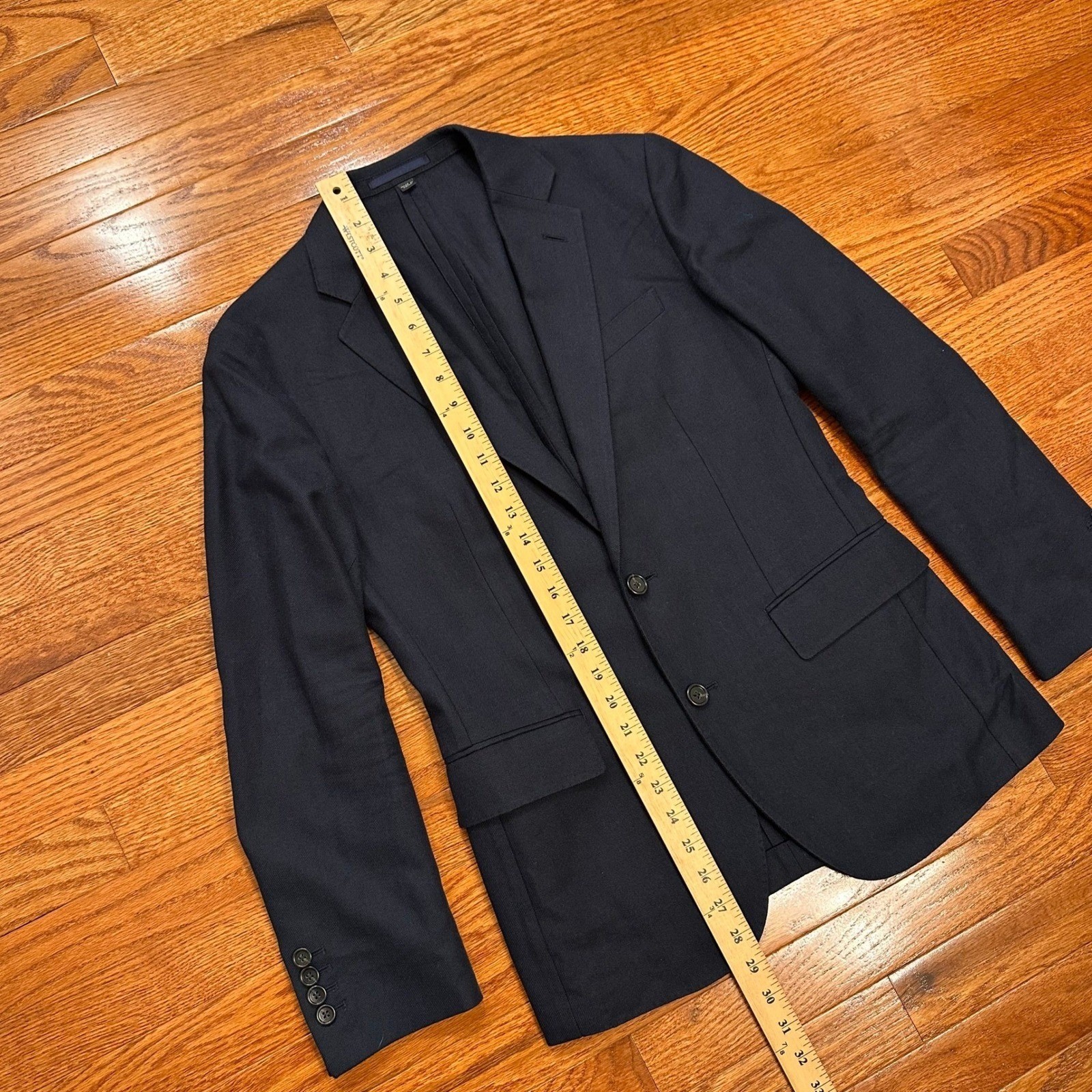 J.Crew Ludlow Blazer Mens 34S Slim Navy Moon Worsted Wool Cotton Unstructured