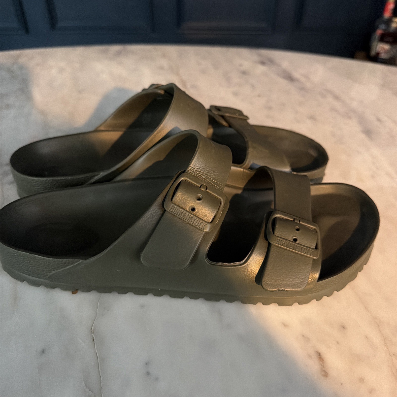 Birkenstock Men’s Arizona Essentials EVA Sandals Green Rubber Size 44 US 11