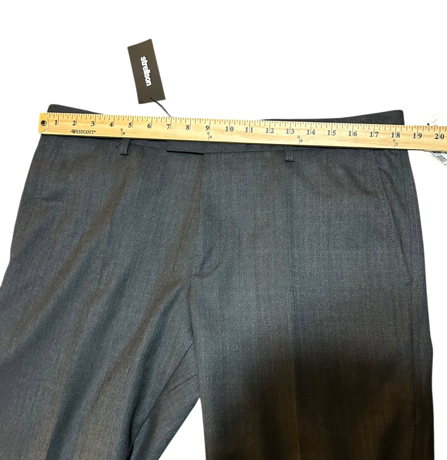 NEW Strellson Premium Jamb Pants Pleated Size 52 (US 36×34) Raw Hem Charcoal