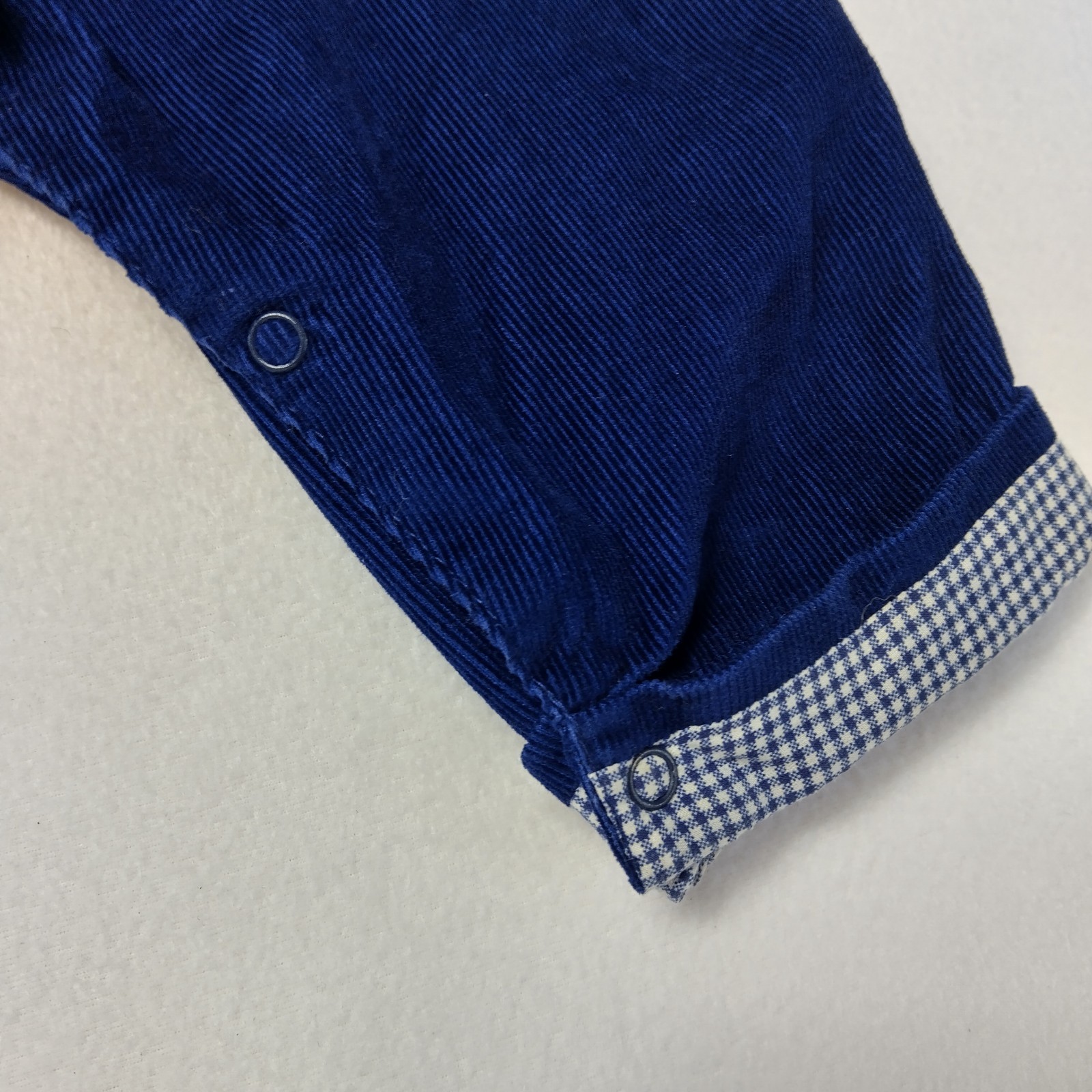 Vintage Overalls Blue Corduroy -12 Months- Snap Legs Farm Animals
